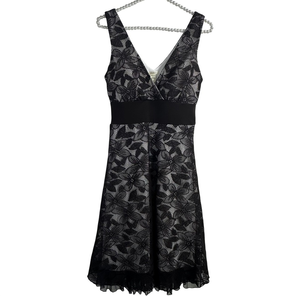 Y2K Whimsygoth‎ Brown / cream Lace overlay Dress w/tule ruffle bottom fairycore